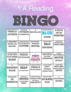 YA Bingo card